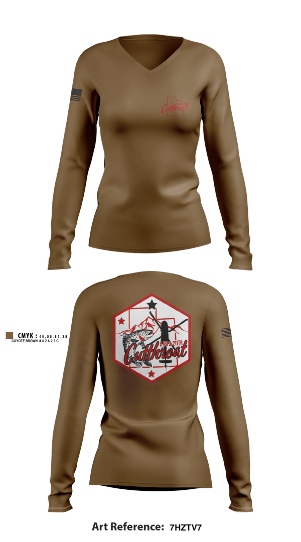 Women's Long Sleeve Vneck Shirt, , Army, Teamtime, Team time, sublimation, custom sports apparel, team uniforms, spirit wear, spiritwear, sports uniforms, custom shirts, team store, custom team store, fundraiser sports, apparel fundraiser