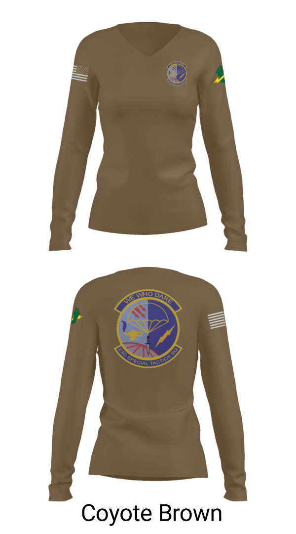 Women's Long Sleeve Vneck Shirt, , Air Force, Teamtime, Team time, sublimation, custom sports apparel, team uniforms, spirit wear, spiritwear, sports uniforms, custom shirts, team store, custom team store, fundraiser sports, apparel fundraiser