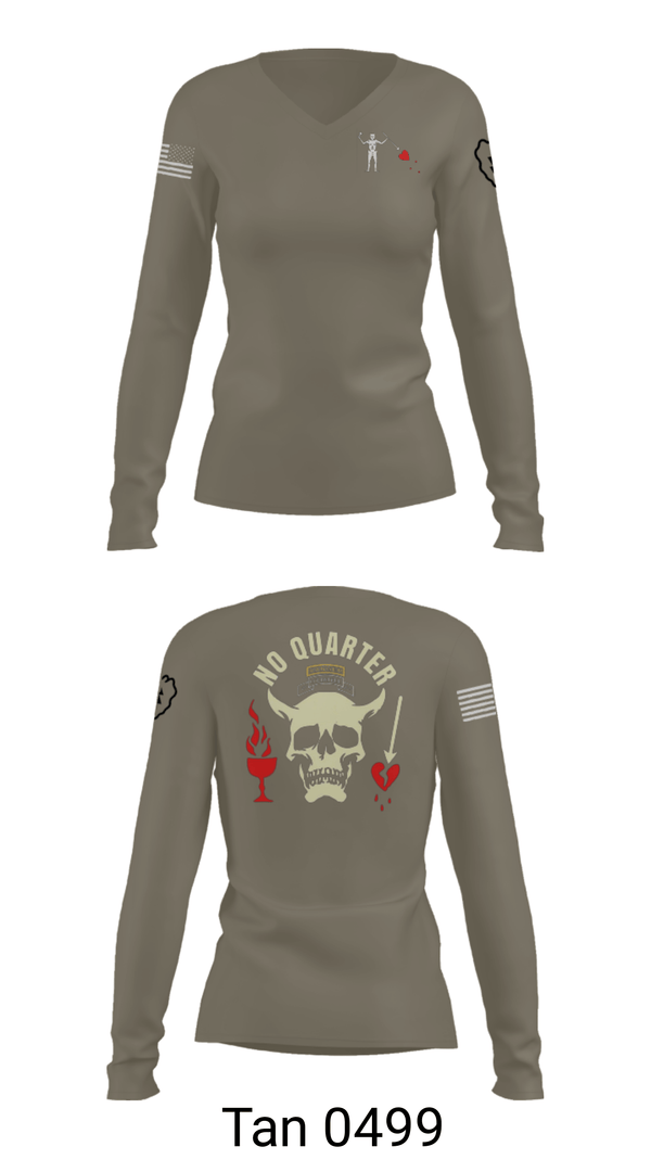 Women's Long Sleeve Vneck Shirt, , Army, Teamtime, Team time, sublimation, custom sports apparel, team uniforms, spirit wear, spiritwear, sports uniforms, custom shirts, team store, custom team store, fundraiser sports, apparel fundraiser