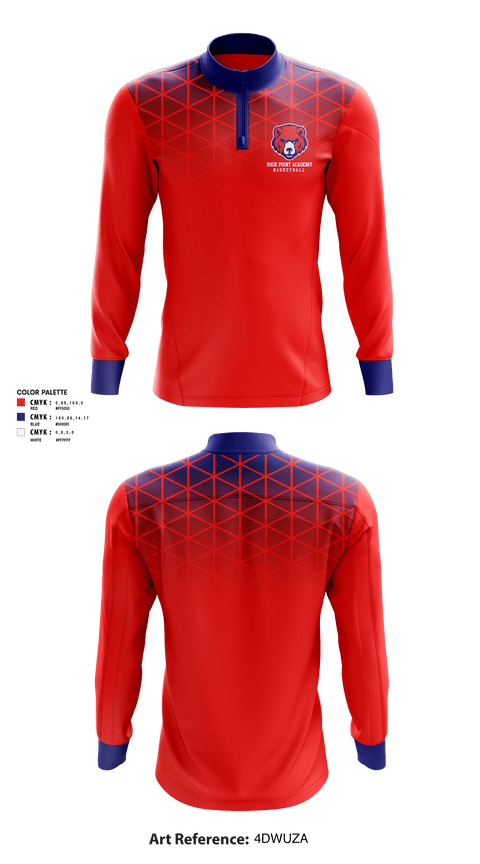 Quarter Zip Jacket, High Point Academy Basketball, Men's Basketball, Teamtime, Team time, sublimation, custom sports apparel, team uniforms, spirit wear, spiritwear, sports uniforms, custom shirts, team store, custom team store, fundraiser sports, apparel fundraiser