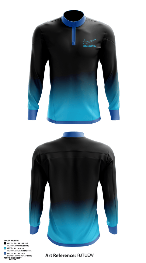 Quarter Zip Jacket, Ninja Cartel, Tennis, Teamtime, Team time, sublimation, custom sports apparel, team uniforms, spirit wear, spiritwear, sports uniforms, custom shirts, team store, custom team store, fundraiser sports, apparel fundraiser