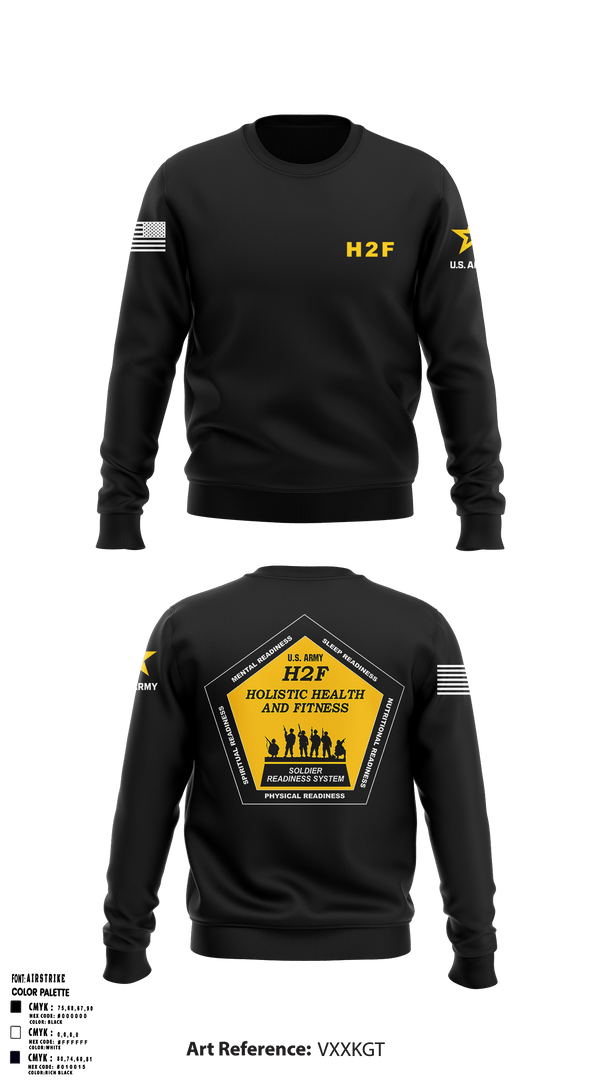 Crew Neck Sweatshirt, Army H2F, Army, Teamtime, Team time, sublimation, custom sports apparel, team uniforms, spirit wear, spiritwear, sports uniforms, custom shirts, team store, custom team store, fundraiser sports, apparel fundraiser