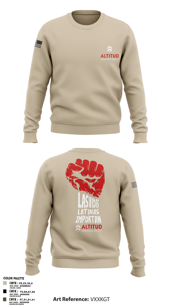 Crew Neck Sweatshirt, Altitud Services, Army, Teamtime, Team time, sublimation, custom sports apparel, team uniforms, spirit wear, spiritwear, sports uniforms, custom shirts, team store, custom team store, fundraiser sports, apparel fundraiser