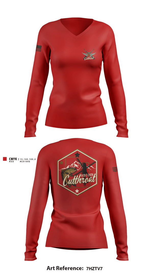Women's Long Sleeve Vneck Shirt, , Army, Teamtime, Team time, sublimation, custom sports apparel, team uniforms, spirit wear, spiritwear, sports uniforms, custom shirts, team store, custom team store, fundraiser sports, apparel fundraiser