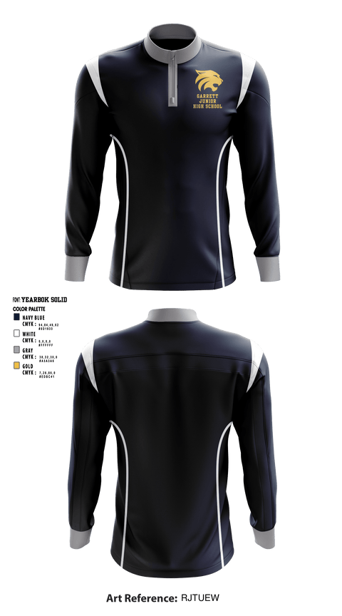 Quarter Zip Jacket, Garrett Junior High School, Spirit Store, Teamtime, Team time, sublimation, custom sports apparel, team uniforms, spirit wear, spiritwear, sports uniforms, custom shirts, team store, custom team store, fundraiser sports, apparel fundraiser