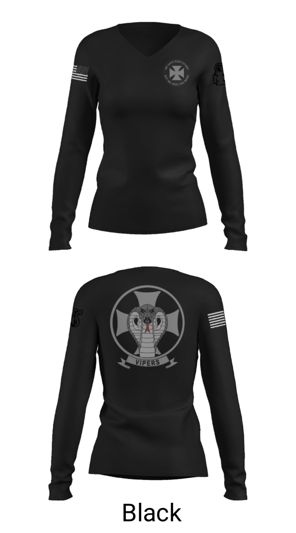 Women's Long Sleeve Vneck Shirt, , Marines, Teamtime, Team time, sublimation, custom sports apparel, team uniforms, spirit wear, spiritwear, sports uniforms, custom shirts, team store, custom team store, fundraiser sports, apparel fundraiser
