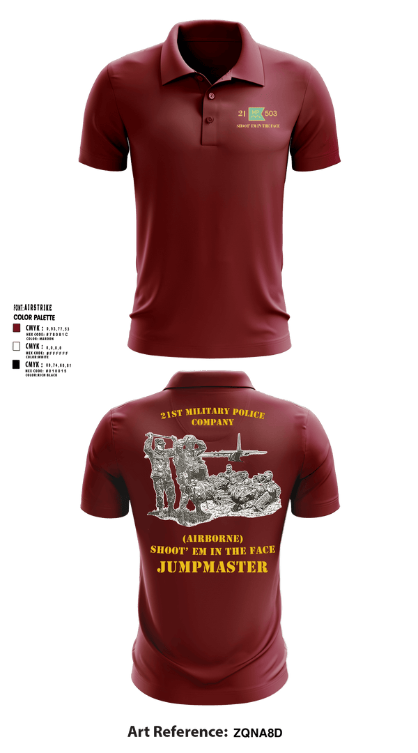 Short Sleeve Performance Polo, 21ST MILITARY POLICE COMPANY (AIRBORNE), Army, Teamtime, Team time, sublimation, custom sports apparel, team uniforms, spirit wear, spiritwear, sports uniforms, custom shirts, team store, custom team store, fundraiser sports, apparel fundraiser