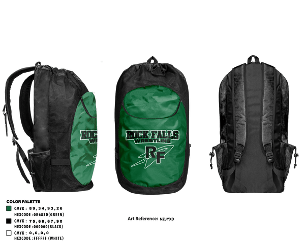 Gear Bag, Rock Falls High School Wrestling, Wrestling, Teamtime, Team time, sublimation, custom sports apparel, team uniforms, spirit wear, spiritwear, sports uniforms, custom shirts, team store, custom team store, fundraiser sports, apparel fundraiser