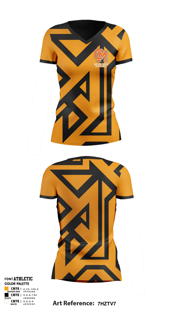 Women's Short Sleeve Vneck Shirt, Oakland Mills High School Basketball, Women's Basketball, Teamtime, Team time, sublimation, custom sports apparel, team uniforms, spirit wear, spiritwear, sports uniforms, custom shirts, team store, custom team store, fundraiser sports, apparel fundraiser