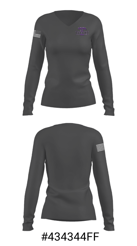 Women's Long Sleeve Vneck Shirt, South Central Calhoun High School Golf, Golf, Teamtime, Team time, sublimation, custom sports apparel, team uniforms, spirit wear, spiritwear, sports uniforms, custom shirts, team store, custom team store, fundraiser sports, apparel fundraiser