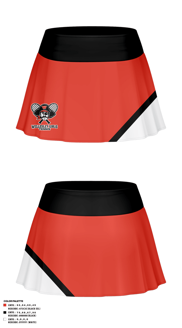 Skort, Wellesley High School Girls Tennis, Tennis, Teamtime, Team time, sublimation, custom sports apparel, team uniforms, spirit wear, spiritwear, sports uniforms, custom shirts, team store, custom team store, fundraiser sports, apparel fundraiser