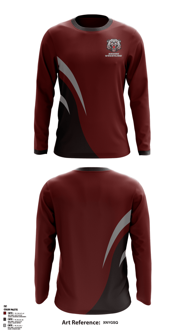 Long Sleeve Rash Guard Shirt, BRUINS, Wrestling, Teamtime, Team time, sublimation, custom sports apparel, team uniforms, spirit wear, spiritwear, sports uniforms, custom shirts, team store, custom team store, fundraiser sports, apparel fundraiser