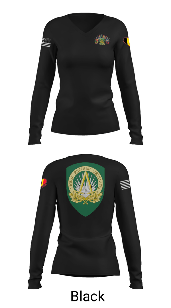 Women's Long Sleeve Vneck Shirt, , Army, Teamtime, Team time, sublimation, custom sports apparel, team uniforms, spirit wear, spiritwear, sports uniforms, custom shirts, team store, custom team store, fundraiser sports, apparel fundraiser