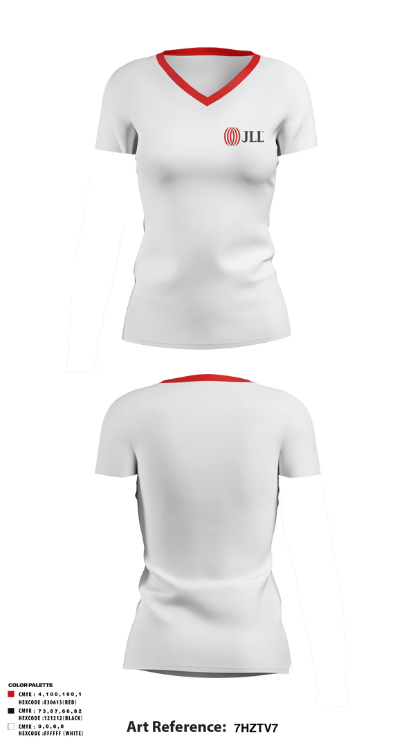 Women's Short Sleeve Vneck Shirt, JLL Columbus Pelotonia, , Teamtime, Team time, sublimation, custom sports apparel, team uniforms, spirit wear, spiritwear, sports uniforms, custom shirts, team store, custom team store, fundraiser sports, apparel fundraiser