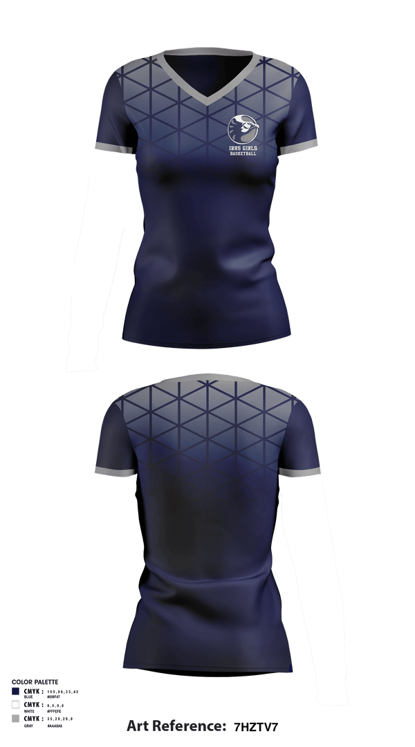 Women's Short Sleeve Vneck Shirt, IRHS Girls Basketball, Women's Basketball, Teamtime, Team time, sublimation, custom sports apparel, team uniforms, spirit wear, spiritwear, sports uniforms, custom shirts, team store, custom team store, fundraiser sports, apparel fundraiser