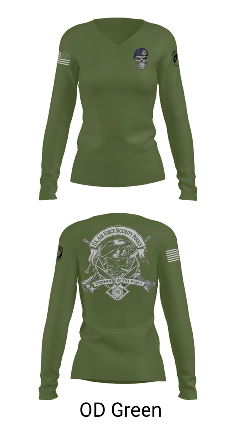 Women's Long Sleeve Vneck Shirt, , Air Force, Teamtime, Team time, sublimation, custom sports apparel, team uniforms, spirit wear, spiritwear, sports uniforms, custom shirts, team store, custom team store, fundraiser sports, apparel fundraiser