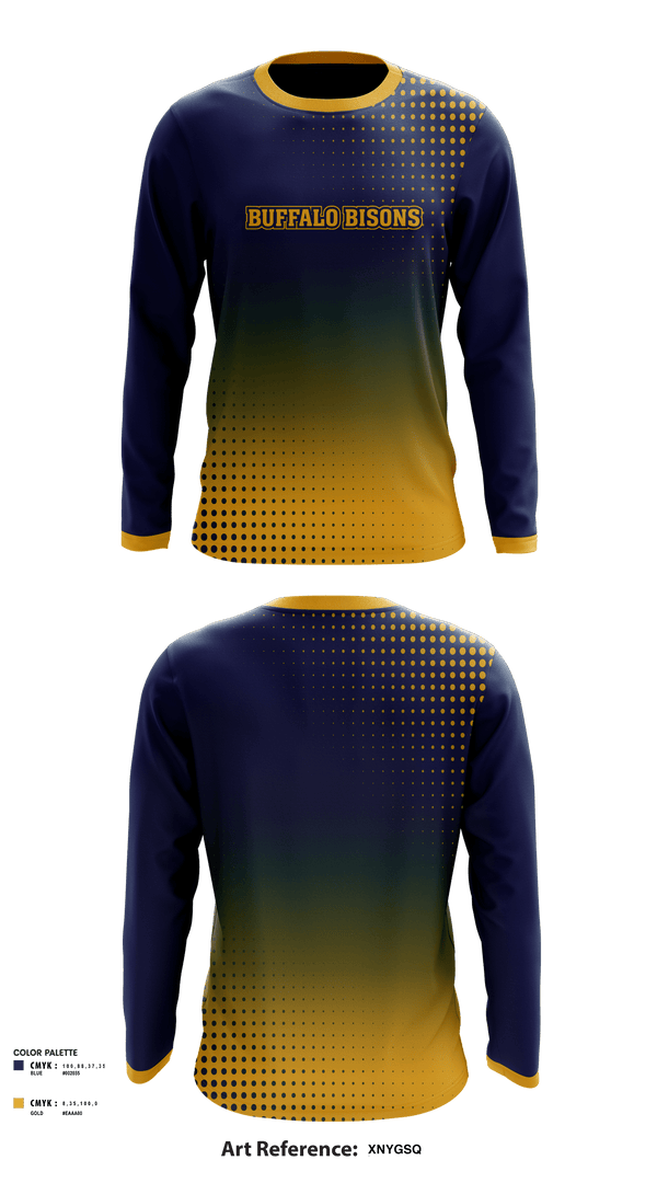 Long Sleeve Performance Shirt, Buffalo Bisons, Football, Teamtime, Team time, sublimation, custom sports apparel, team uniforms, spirit wear, spiritwear, sports uniforms, custom shirts, team store, custom team store, fundraiser sports, apparel fundraiser