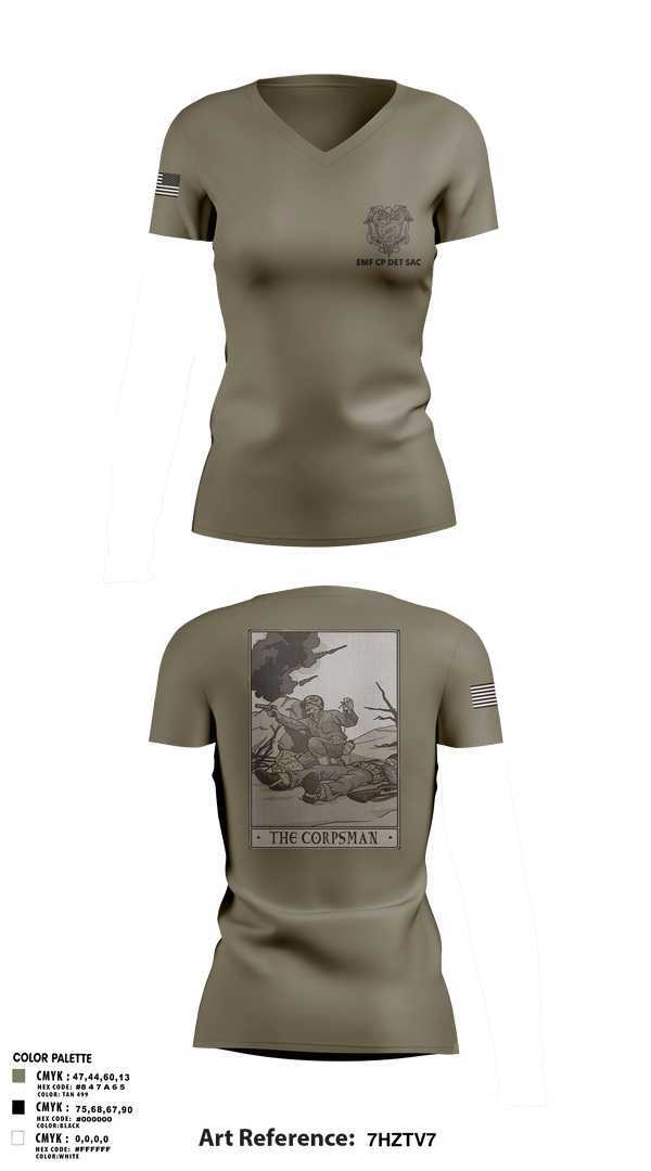 Women's Short Sleeve Vneck Shirt, EMF CP DET SAC, , Teamtime, Team time, sublimation, custom sports apparel, team uniforms, spirit wear, spiritwear, sports uniforms, custom shirts, team store, custom team store, fundraiser sports, apparel fundraiser