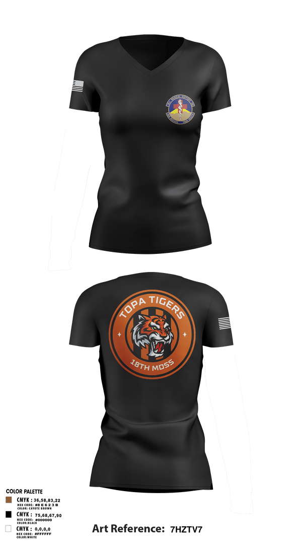 Women's Short Sleeve Vneck Shirt, 18 Medical Support Squadron, Air Force, Teamtime, Team time, sublimation, custom sports apparel, team uniforms, spirit wear, spiritwear, sports uniforms, custom shirts, team store, custom team store, fundraiser sports, apparel fundraiser
