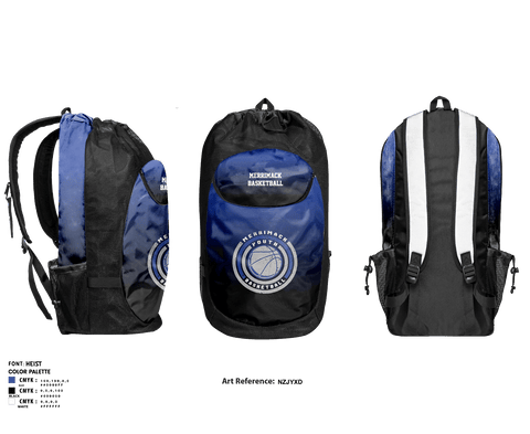 Gear Bag, Merrimack Valley Youth Basketball, Men's Basketball, Teamtime, Team time, sublimation, custom sports apparel, team uniforms, spirit wear, spiritwear, sports uniforms, custom shirts, team store, custom team store, fundraiser sports, apparel fundraiser