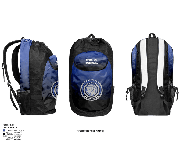 Gear Bag, Merrimack Valley Youth Basketball, Men's Basketball, Teamtime, Team time, sublimation, custom sports apparel, team uniforms, spirit wear, spiritwear, sports uniforms, custom shirts, team store, custom team store, fundraiser sports, apparel fundraiser
