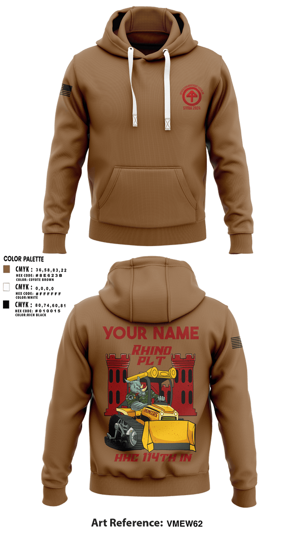 Hoodie, HHC 1-114 Infantry Brigade, , Teamtime, Team time, sublimation, custom sports apparel, team uniforms, spirit wear, spiritwear, sports uniforms, custom shirts, team store, custom team store, fundraiser sports, apparel fundraiser