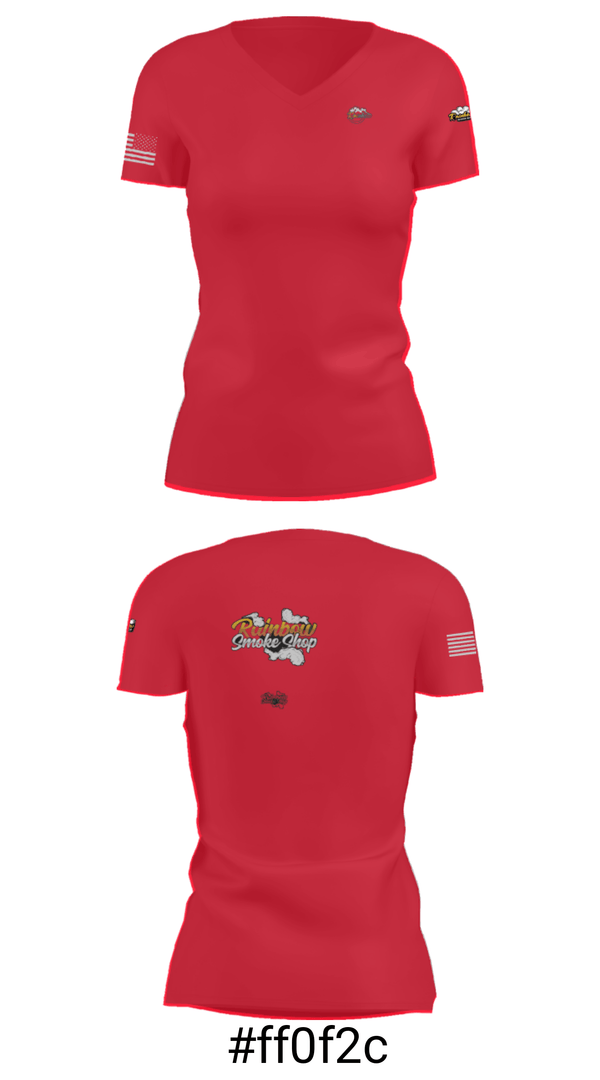 Women's Short Sleeve Vneck Shirt, Rainbow Smoke Shop, , Teamtime, Team time, sublimation, custom sports apparel, team uniforms, spirit wear, spiritwear, sports uniforms, custom shirts, team store, custom team store, fundraiser sports, apparel fundraiser