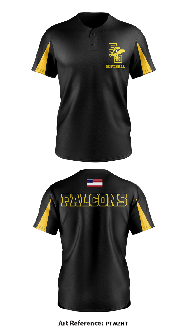Two Button Softball Jersey, Falcons, Softball, Teamtime, Team time, sublimation, custom sports apparel, team uniforms, spirit wear, spiritwear, sports uniforms, custom shirts, team store, custom team store, fundraiser sports, apparel fundraiser