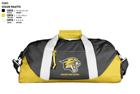 Duffle Bag, Cascade High School, Spirit Store, Teamtime, Team time, sublimation, custom sports apparel, team uniforms, spirit wear, spiritwear, sports uniforms, custom shirts, team store, custom team store, fundraiser sports, apparel fundraiser