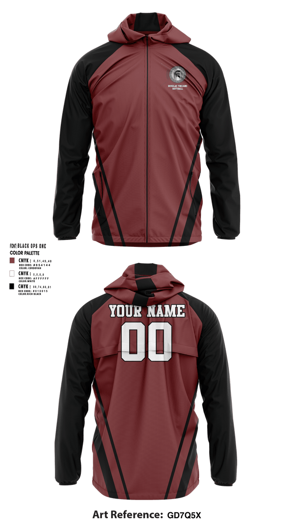 Windbreaker, Douglas High School Softball, Softball, Teamtime, Team time, sublimation, custom sports apparel, team uniforms, spirit wear, spiritwear, sports uniforms, custom shirts, team store, custom team store, fundraiser sports, apparel fundraiser