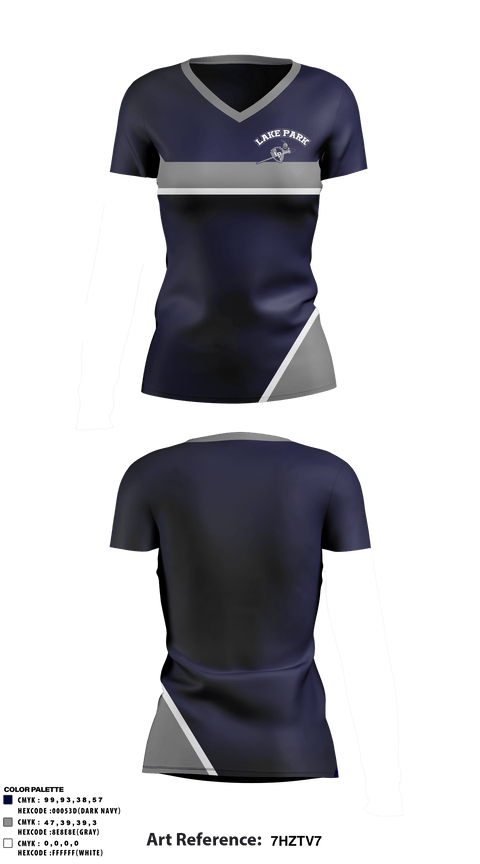Women's Short Sleeve Vneck Shirt, Lake Park High School, Spirit Store, Teamtime, Team time, sublimation, custom sports apparel, team uniforms, spirit wear, spiritwear, sports uniforms, custom shirts, team store, custom team store, fundraiser sports, apparel fundraiser
