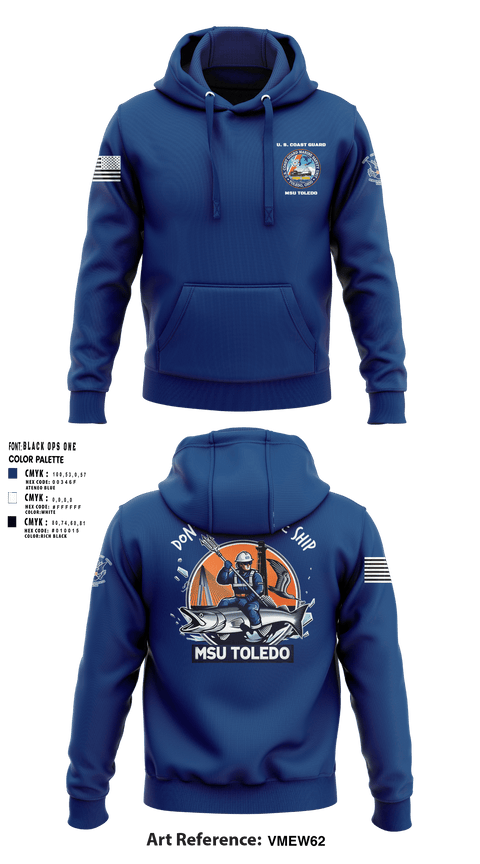 Hoodie, MSU Toledo, Coast Guard, Teamtime, Team time, sublimation, custom sports apparel, team uniforms, spirit wear, spiritwear, sports uniforms, custom shirts, team store, custom team store, fundraiser sports, apparel fundraiser