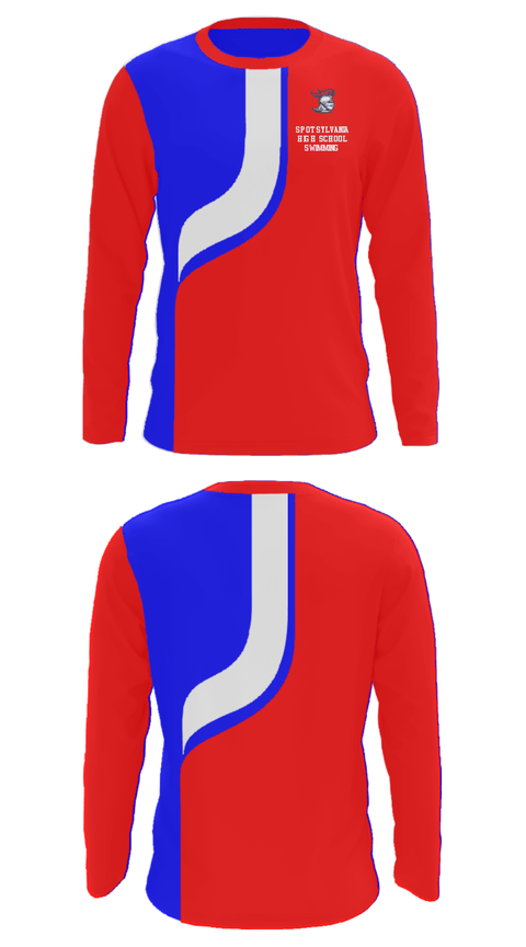Long Sleeve Performance Shirt, Spotsylvania High School Swimming, Swimming, Teamtime, Team time, sublimation, custom sports apparel, team uniforms, spirit wear, spiritwear, sports uniforms, custom shirts, team store, custom team store, fundraiser sports, apparel fundraiser