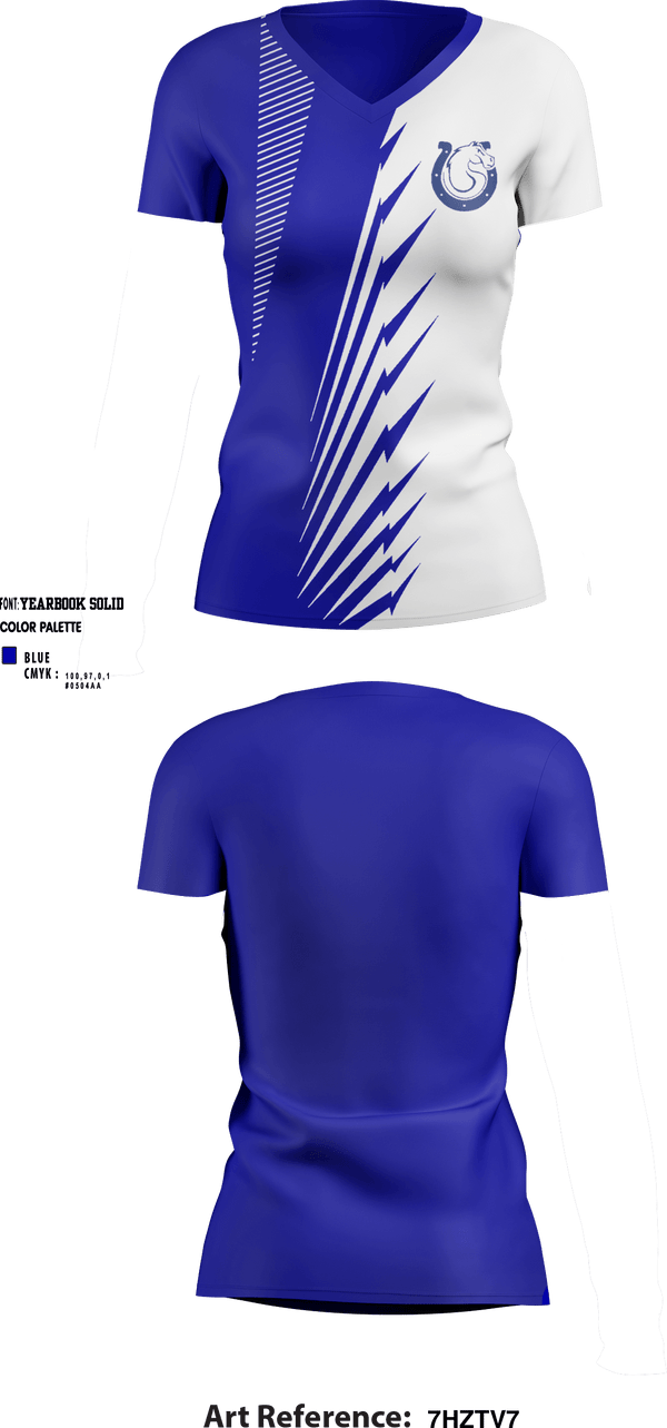 Women's Short Sleeve Vneck Shirt, Sanford H Calhoun High School Track and Field, Track & Field, Teamtime, Team time, sublimation, custom sports apparel, team uniforms, spirit wear, spiritwear, sports uniforms, custom shirts, team store, custom team store, fundraiser sports, apparel fundraiser
