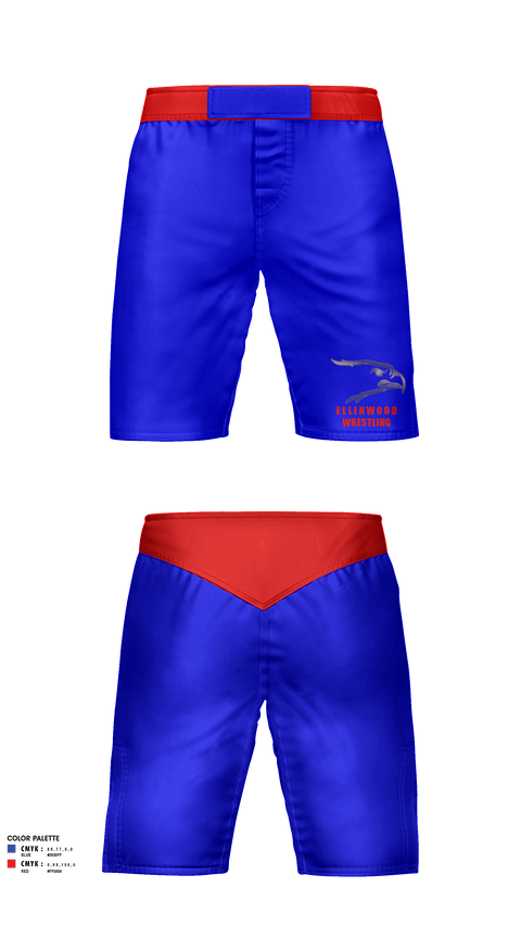 Fight Shorts, Ellinwood Middle School Wrestling, Wrestling, Teamtime, Team time, sublimation, custom sports apparel, team uniforms, spirit wear, spiritwear, sports uniforms, custom shirts, team store, custom team store, fundraiser sports, apparel fundraiser