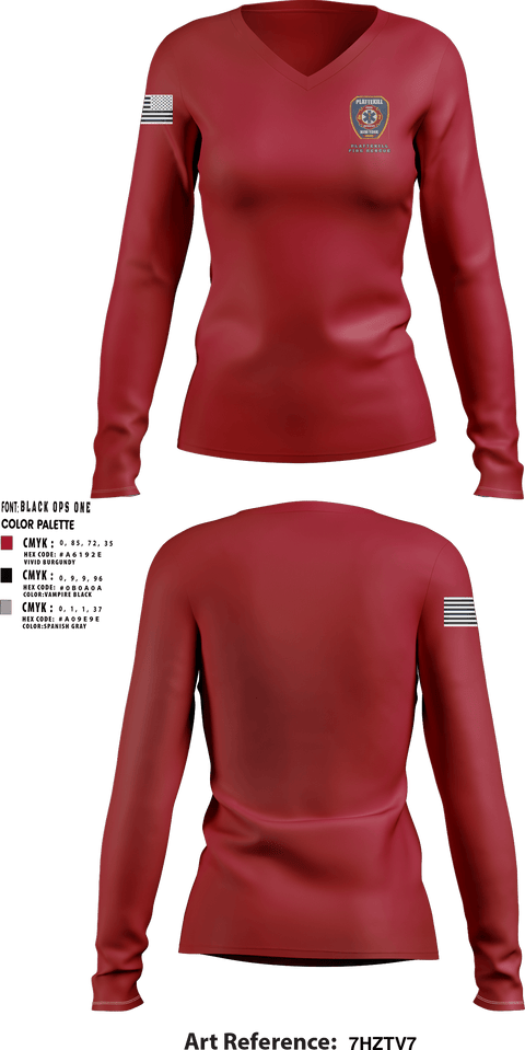 Women's Long Sleeve Vneck Shirt, , Fire Department, Teamtime, Team time, sublimation, custom sports apparel, team uniforms, spirit wear, spiritwear, sports uniforms, custom shirts, team store, custom team store, fundraiser sports, apparel fundraiser