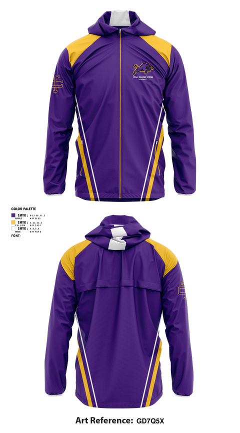 Windbreaker, Texas College Steers, Baseball, Teamtime, Team time, sublimation, custom sports apparel, team uniforms, spirit wear, spiritwear, sports uniforms, custom shirts, team store, custom team store, fundraiser sports, apparel fundraiser