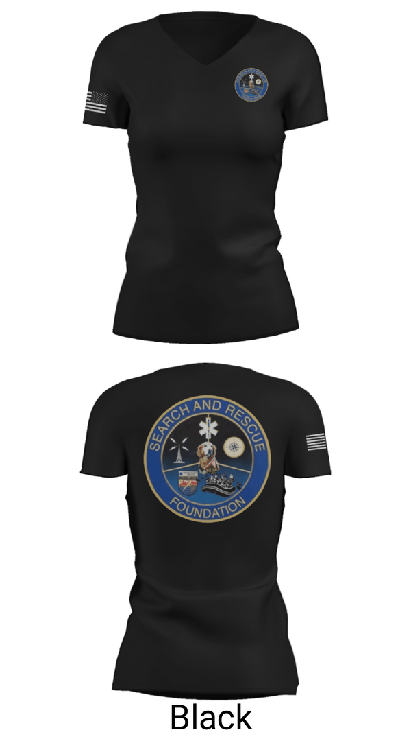 Women's Short Sleeve Vneck Shirt, Search & Rescue Foundation, , Teamtime, Team time, sublimation, custom sports apparel, team uniforms, spirit wear, spiritwear, sports uniforms, custom shirts, team store, custom team store, fundraiser sports, apparel fundraiser