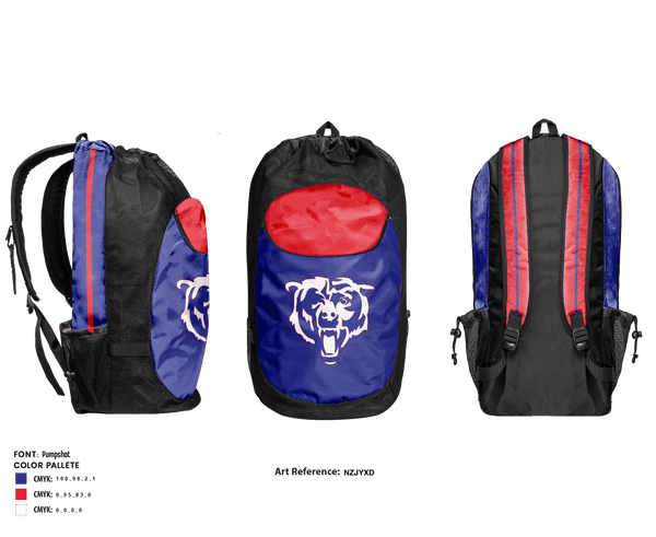 Gear Bag, West Beaumont Bruins Intermediate Football League, Football, Teamtime, Team time, sublimation, custom sports apparel, team uniforms, spirit wear, spiritwear, sports uniforms, custom shirts, team store, custom team store, fundraiser sports, apparel fundraiser