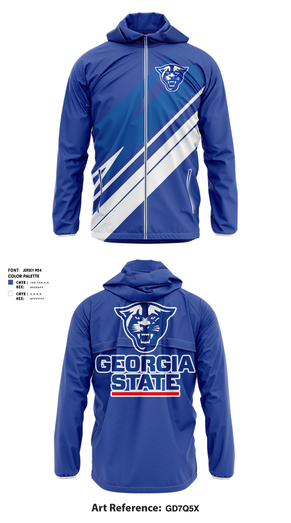 Windbreaker, Georgia State University Track, Track & Field, Teamtime, Team time, sublimation, custom sports apparel, team uniforms, spirit wear, spiritwear, sports uniforms, custom shirts, team store, custom team store, fundraiser sports, apparel fundraiser