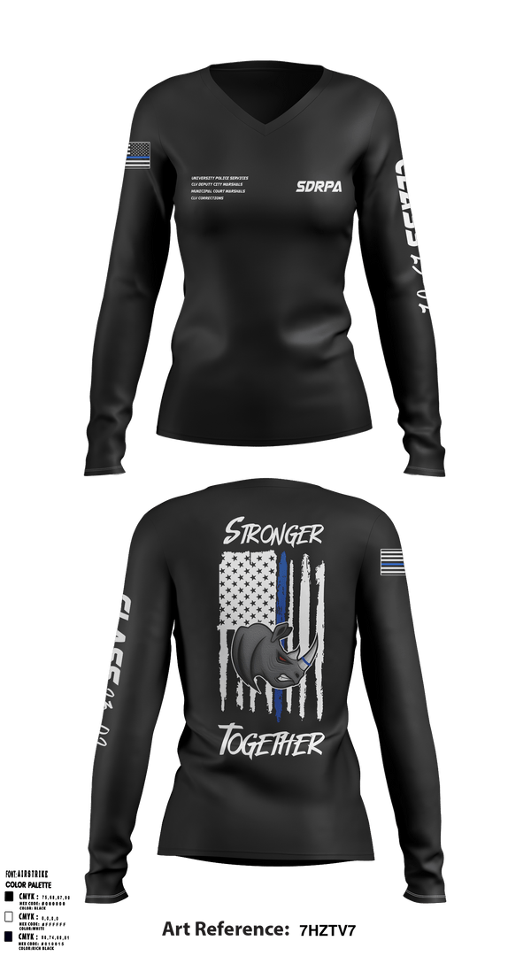 Women's Long Sleeve Vneck Shirt, SDRPA, Police, Teamtime, Team time, sublimation, custom sports apparel, team uniforms, spirit wear, spiritwear, sports uniforms, custom shirts, team store, custom team store, fundraiser sports, apparel fundraiser