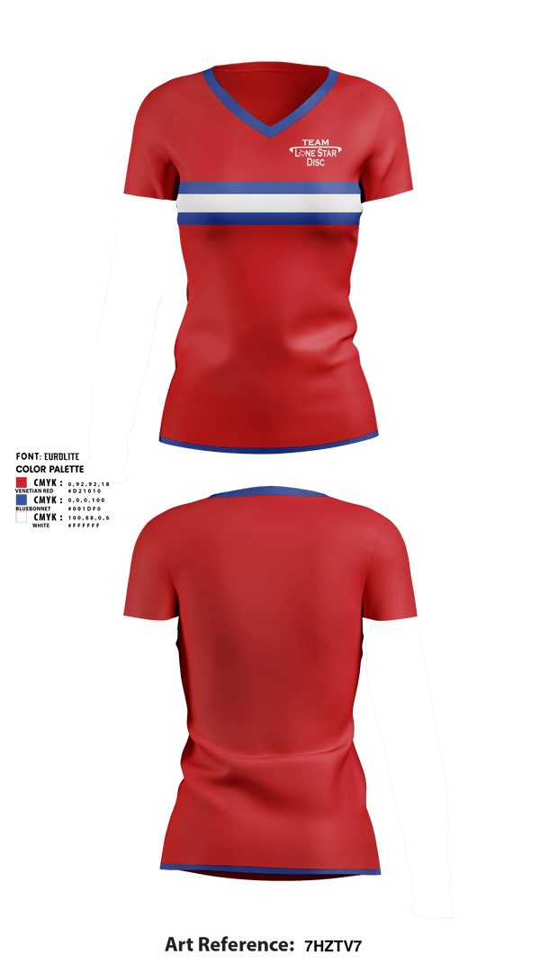 Women's Short Sleeve Vneck Shirt, Lone Star Disc, Golf, Teamtime, Team time, sublimation, custom sports apparel, team uniforms, spirit wear, spiritwear, sports uniforms, custom shirts, team store, custom team store, fundraiser sports, apparel fundraiser
