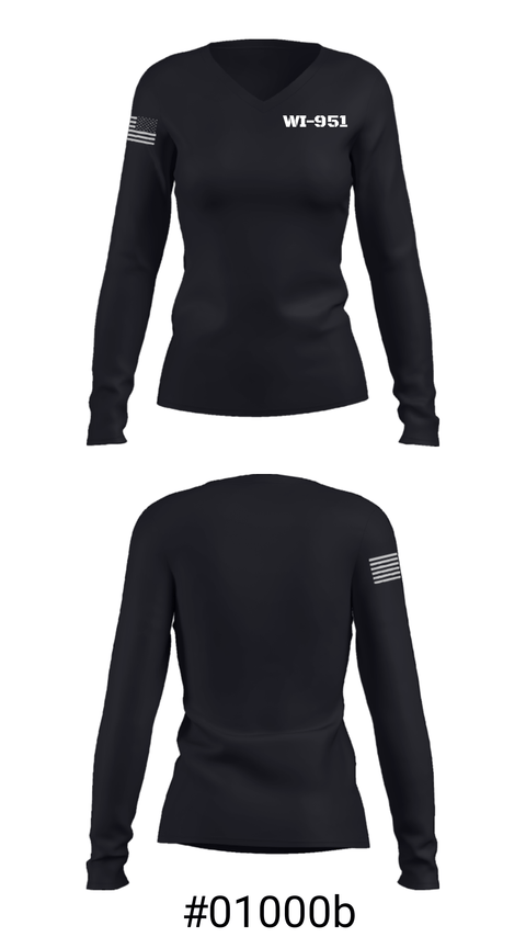 Women's Long Sleeve Vneck Shirt, , Air Force, Teamtime, Team time, sublimation, custom sports apparel, team uniforms, spirit wear, spiritwear, sports uniforms, custom shirts, team store, custom team store, fundraiser sports, apparel fundraiser