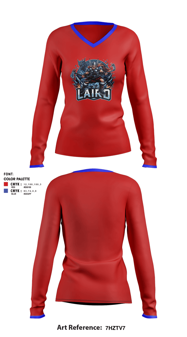 Women's Long Sleeve Vneck Shirt, Laird Hockey, Ice Hockey, Teamtime, Team time, sublimation, custom sports apparel, team uniforms, spirit wear, spiritwear, sports uniforms, custom shirts, team store, custom team store, fundraiser sports, apparel fundraiser