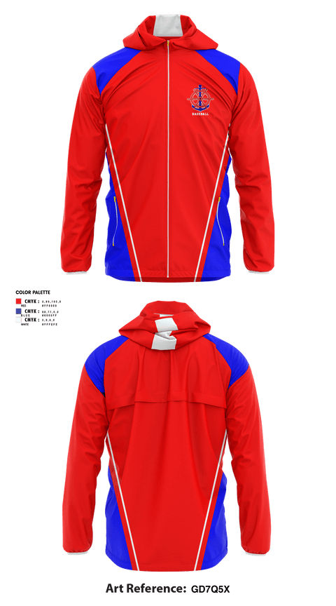 Windbreaker, Des Lacs-Burlington High School Baseball, Baseball, Teamtime, Team time, sublimation, custom sports apparel, team uniforms, spirit wear, spiritwear, sports uniforms, custom shirts, team store, custom team store, fundraiser sports, apparel fundraiser