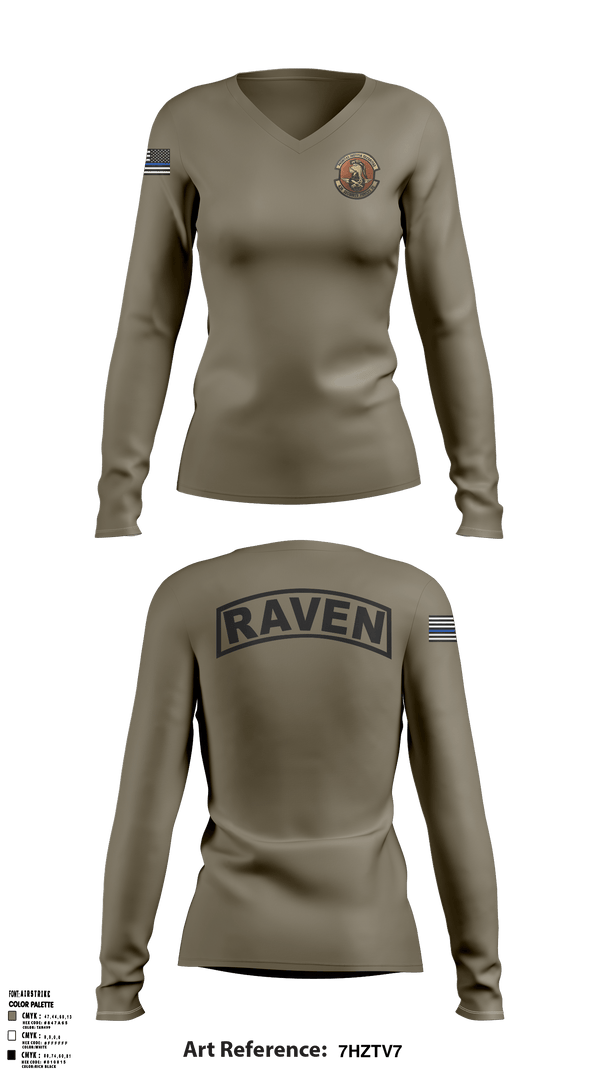 Women's Long Sleeve Vneck Shirt, , Air Force, Teamtime, Team time, sublimation, custom sports apparel, team uniforms, spirit wear, spiritwear, sports uniforms, custom shirts, team store, custom team store, fundraiser sports, apparel fundraiser