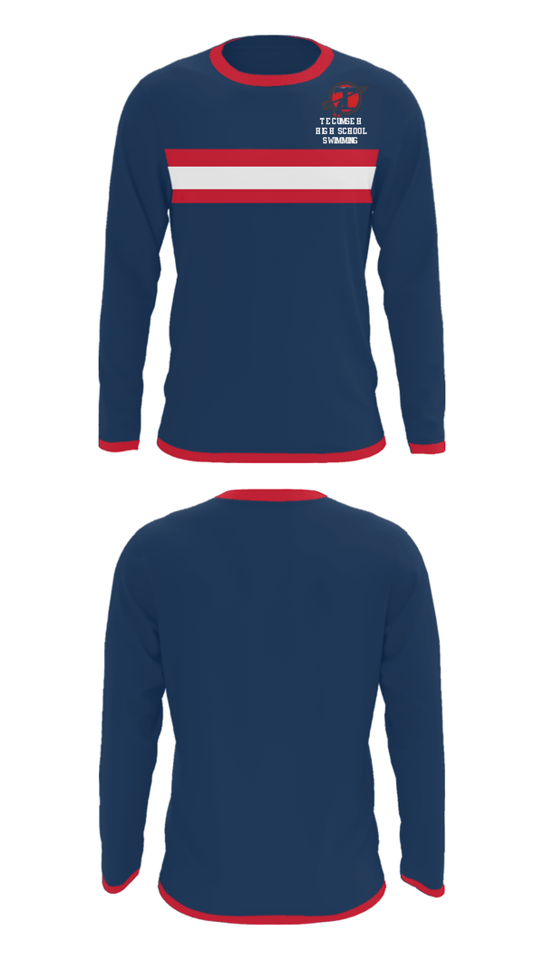 Long Sleeve Performance Shirt, Tecumseh High School Swimming, Swimming, Teamtime, Team time, sublimation, custom sports apparel, team uniforms, spirit wear, spiritwear, sports uniforms, custom shirts, team store, custom team store, fundraiser sports, apparel fundraiser
