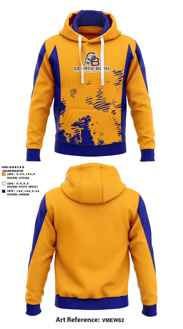 Hoodie, George Bush High School, Spirit Store, Teamtime, Team time, sublimation, custom sports apparel, team uniforms, spirit wear, spiritwear, sports uniforms, custom shirts, team store, custom team store, fundraiser sports, apparel fundraiser