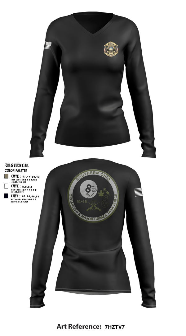 Women's Long Sleeve Vneck Shirt, , Police, Teamtime, Team time, sublimation, custom sports apparel, team uniforms, spirit wear, spiritwear, sports uniforms, custom shirts, team store, custom team store, fundraiser sports, apparel fundraiser