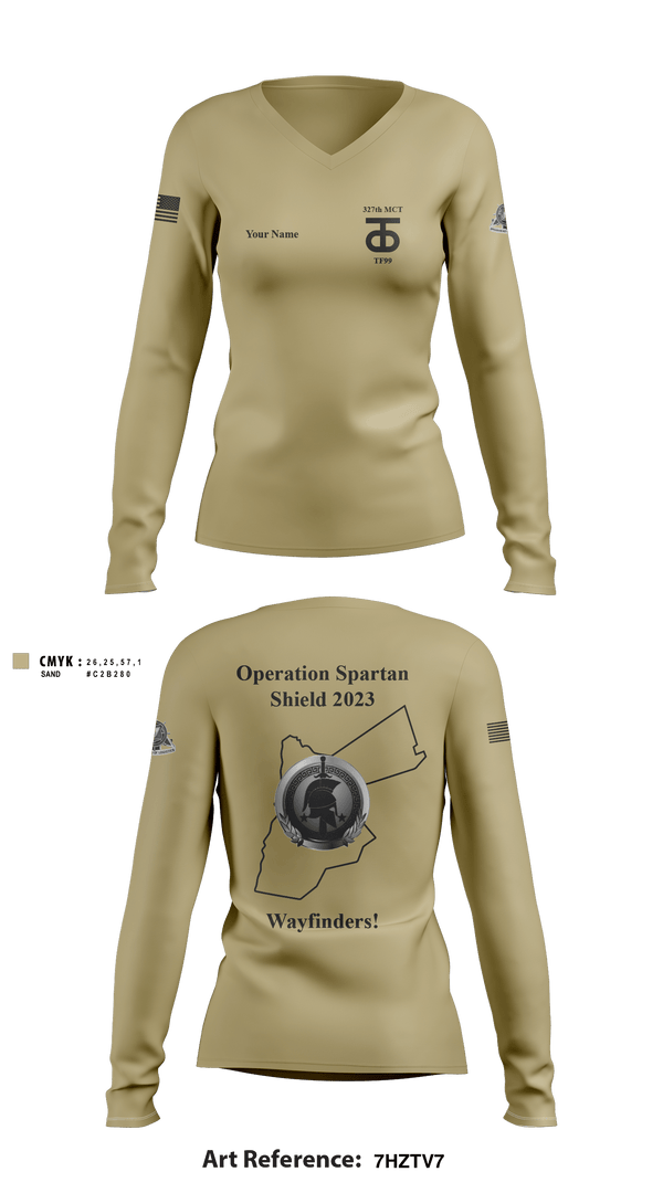 Women's Long Sleeve Vneck Shirt, , Army, Teamtime, Team time, sublimation, custom sports apparel, team uniforms, spirit wear, spiritwear, sports uniforms, custom shirts, team store, custom team store, fundraiser sports, apparel fundraiser